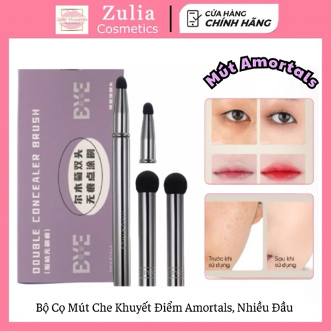 [AMORTALS] Bộ Cọ Mút Che Khuyết Điểm Amortals, 4 Đầu Chuyên Dụng, Che Phủ Tố, Không Bám Kem, Dễ Dùng Cho Người Mới