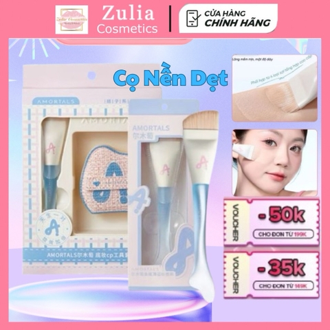 Cọ Tán Nền AMORTALS Cọ Trang Điểm Cá Nhân Tiên Cá Đầu Vát Tán Nền Mịn, Không Vết, Che Phủ Tự Nhiên