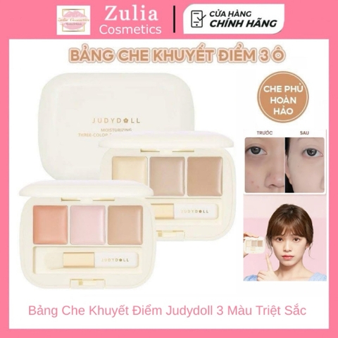 Bảng Che Khuyết Điểm Judydoll 3 Màu Triệt Sắc Che Thâm Mụn Kèm Cọ 2.7g (Nhập Khẩu Chính Hãng)