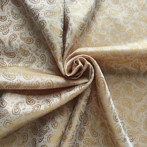 Vải Silk (Lụa Satin) Họa Tiết Paisley