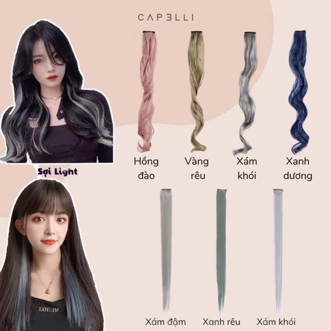 Kẹp Tóc Gảy Light - Tóc Giả Kẹp Màu Highlight Cá Tính, Gắn Nhanh Không Hư Tóc