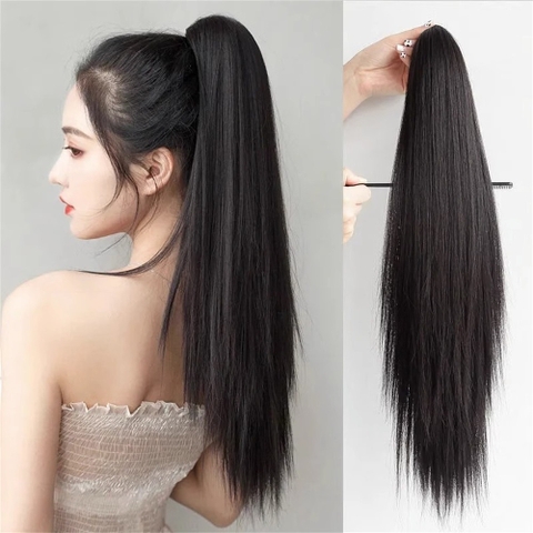 Tóc Giả Ngoạm Thẳng Dài 55-60Cm Thanh Lịch – Kẹp Ngoạm Nhanh Gọn, Tóc Tơ Cao Cấp Như Thật Dễ Sử Dụng