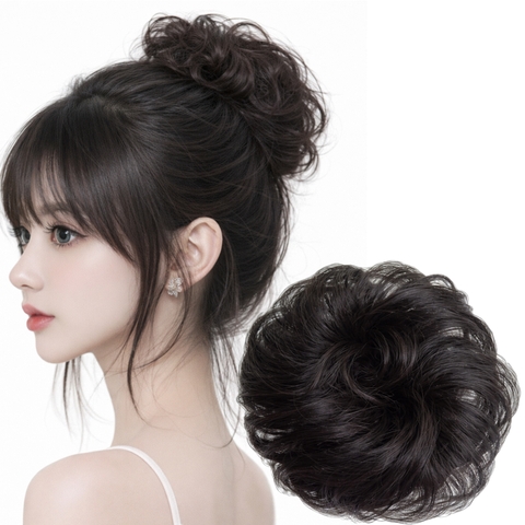 Tóc Giả Búi Xoăn Dạng Cột Cao Cấp – Búi Tóc Giả Tơ Mềm Tự Nhiên, Dễ Dùng, Gọn Nhẹ, 4 Màu Hot