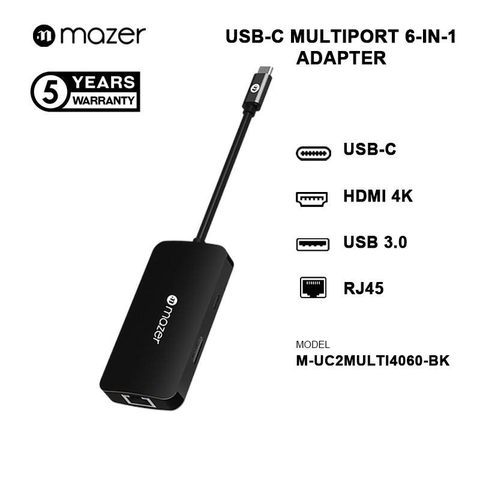 Mazer - Cổng chuyển đổi USB-C 6-in-1 Chính Hãng