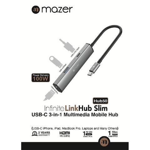 Cổng chuyển đổi MAZER 4K/30Hz InfiniteHub 3 in 1 Hub50