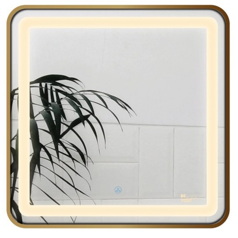 Gương led vuông 60x60cm GLS ánh sáng trong khung viền nhôm