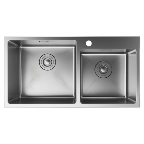 Chậu rửa chén Hansgrohe 43355807 2 hố thép không gỉ S43