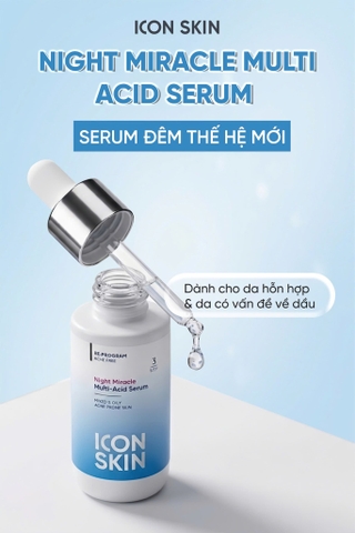 Icon Skin Serum Ban Đêm Night Miracle Multi-Acid Serum 30Ml (Cty)