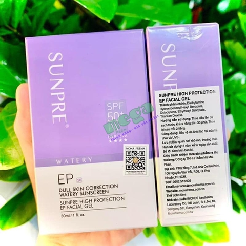SUNPRE Kem chống nắng EP Dull Skin 30ml - Màu Tím (CTY)