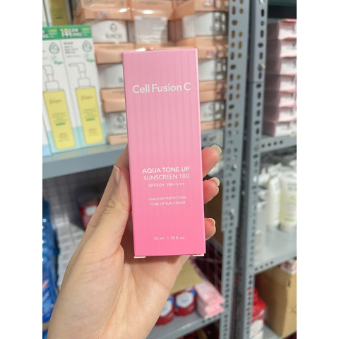 Cell Fusion C Kem Chống Nắng Aqua Tone Up Sunsceen 100 35ml (Cty) - Màu Hồng