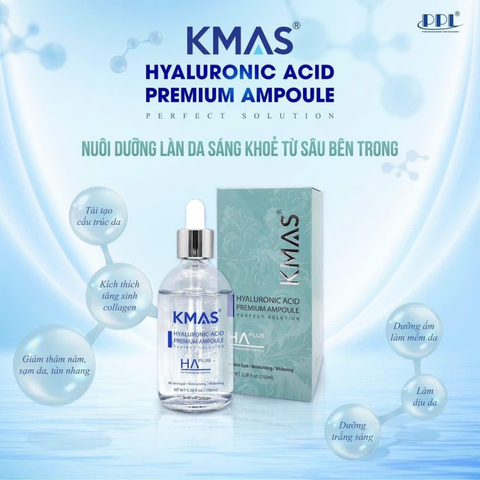 Kmas Tinh Chất Cấp Ẩm Hyaluronic Acid Premium Ampoule 100ml (CTY)