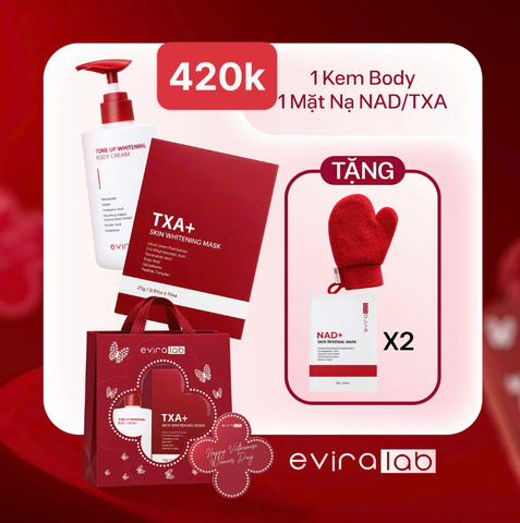 Set Eviralab Kem Tone Up Body + Hộp Nạ TXA