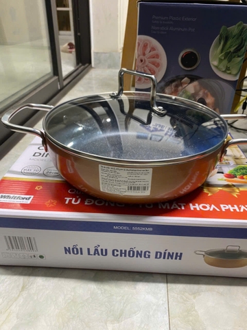 Nồi lẩu chống dính vân đá Smartcook SM-5552KMB size 26cm