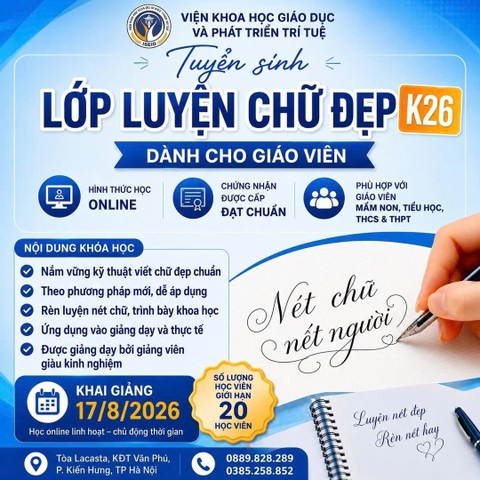📣 𝐓𝐔𝐘Ể𝐍 𝐒𝐈𝐍𝐇 𝐋Ớ𝐏 𝐋𝐔𝐘Ệ𝐍 𝐂𝐇Ữ ĐẸ𝐏 𝐊𝟐𝟔 – 𝐃À𝐍𝐇 𝐂𝐇𝐎 𝐆𝐈Á𝐎 𝐕𝐈Ê𝐍 ✍️