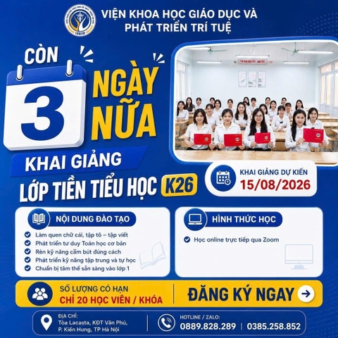 ⏰ 𝐂𝐇Ỉ 𝐂Ò𝐍 𝟑 𝐍𝐆À𝐘 𝐍Ữ𝐀 𝐊𝐇𝐀𝐈 𝐆𝐈Ả𝐍𝐆 𝐋Ớ𝐏 𝐓𝐈Ề𝐍 𝐓𝐈Ể𝐔 𝐇Ọ𝐂 𝐊𝟐𝟔!