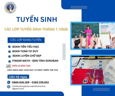 TUYỂN SINH THÁNG 1/2026 - CÁC KHÓA HỌC DÀNH RIÊNG CHO GIÁO VIÊN