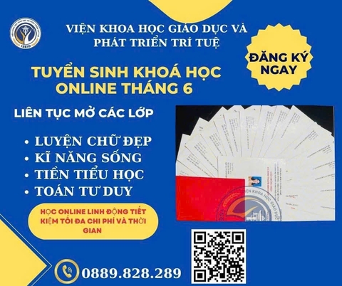 VIỆN KHOA HỌC GIÁO DỤC VÀ PHÁT TRIỂN TRÍ TUỆ THÔNG BÁO TUYẾN SINH CHƯƠNG TRÌNH THÁNG 1