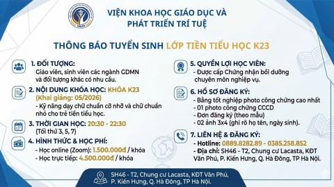 𝐓𝐔𝐘Ể𝐍 𝐒𝐈𝐍𝐇 𝐊𝐇Ó𝐀 𝐇Ọ𝐂 𝐓𝐈Ề𝐍 𝐓𝐈Ể𝐔 𝐇Ọ𝐂 – 𝐊𝐇Ó𝐀 𝐊𝟐𝟑