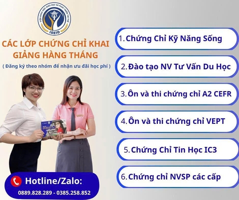 TUYỂN SINH CÁC LỚP CHỨNG CHỈ TẠI VIỆN KHOA HỌC GIÁO DỤC VÀ PHÁT TRIỂN TRÍ TUỆ