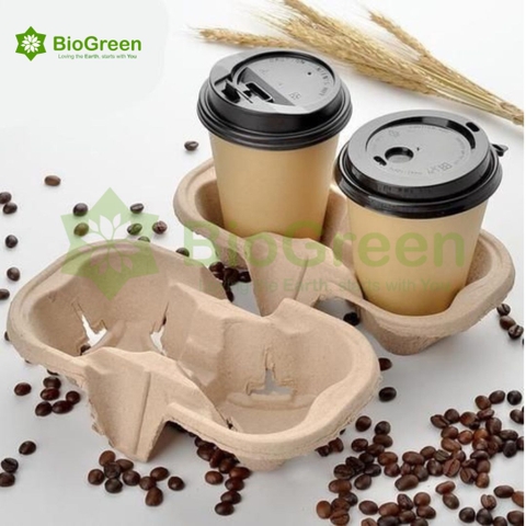 Khay Giấy Đựng Ly 2 Ngăn & 4 Ngăn – Giải Pháp Mang Đi Cho Quán Trà Sữa, Coffee