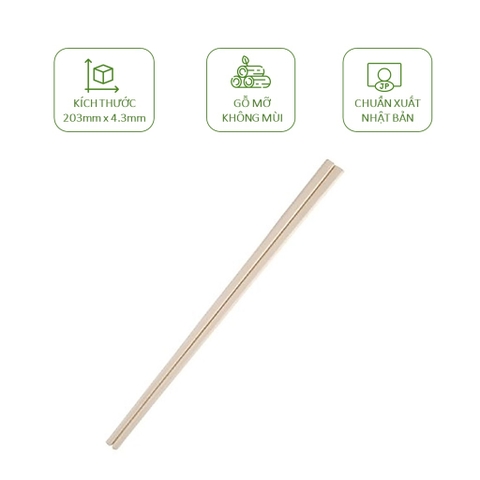 100 đôi đũa gỗ tách xuất Nhật dùng 1 lần