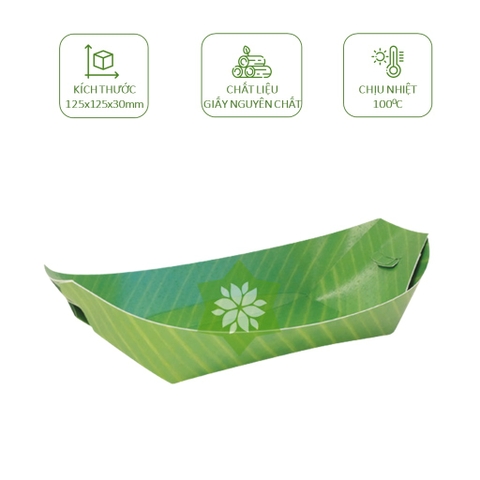 10 khay dĩa giấy lá chuối FEST CHOICE