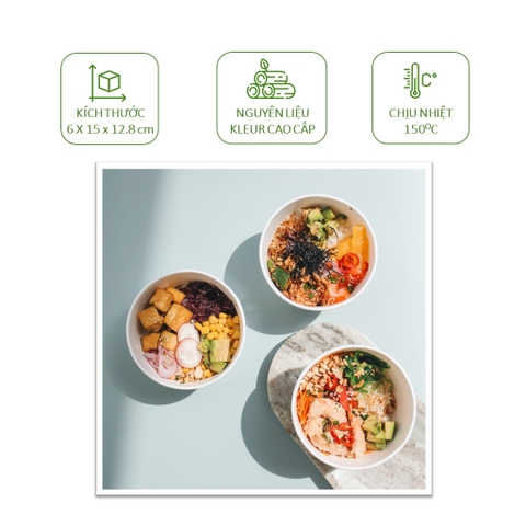 50 tô giấy trắng750ml có nắp đựng thức ăn, salad, take away