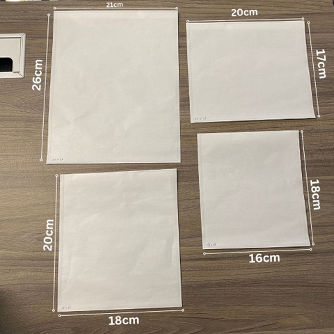 SET 10 túi giấy trắng không thấm dầu đựng bánh, đồ ăn, len handmade nhiều kích thước