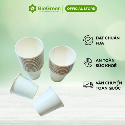 30 ly giấy trắng 230gsm cao cấp 3oz - 90ml ly cốc giấy văn phòng chịu nhiệt dùng 1 lần