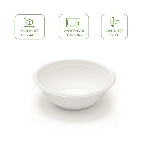 10 chén/ tô bã mía 350ml/500ml phân hủy tự nhiên, chất liệu bã mía tự nhiên