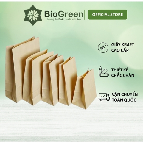 10 Túi nâu kraft cao cấp, kích thước 13x17cm, 18x29cm, 21x28cm, 21x40cm, 28x30cm, 32x30cm, 32x43cm
