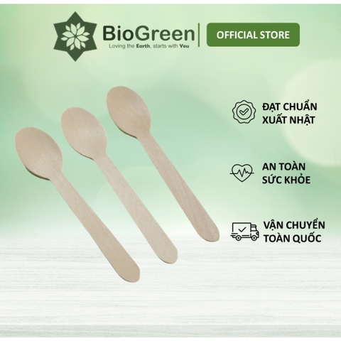 100 thìa muỗng/ nĩa/ dao gỗ xuất khẩu Nhật dùng 1 lần dài 16cm/ 11cm dùng ăn kem, bánh kem, cafe