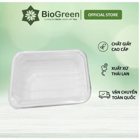 25 hộp FEST giấy bento 1 ngăn nắp nhựa 600ml