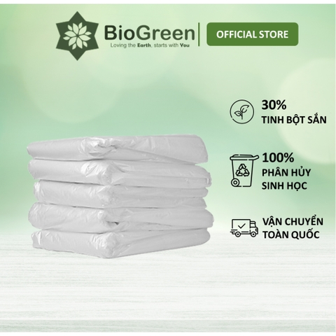 1 kg túi đựng rác phân hủy sinh học 280l, không nhựa 100%, túi rác công nghiệp