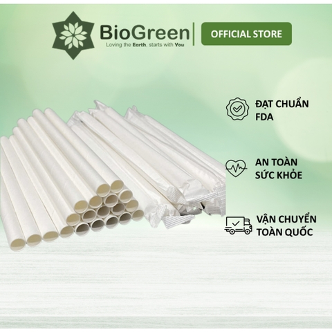 50 ống hút giấy phi 10 uống trà sữa trân châu, sinh tố, đá xay, smoothie