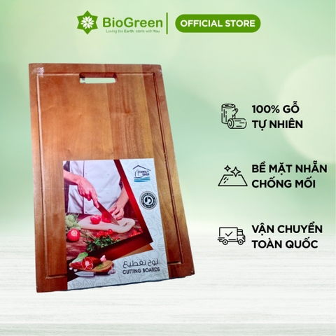 Thớt gỗ xà cừ hình chữ nhật 28x44x2.1cm