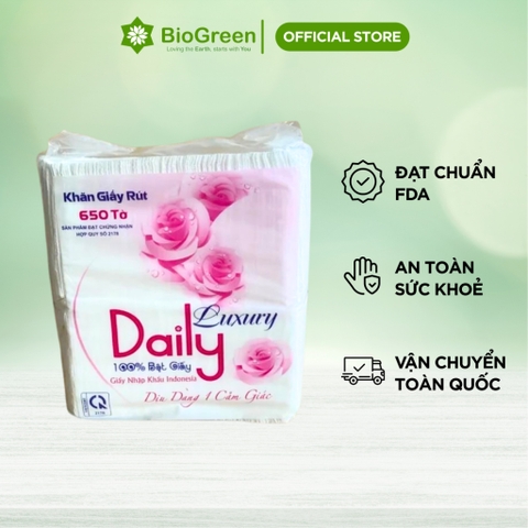 Khăn Giấy Daily Tiện Lợi Bịch 222g- giấy rút - giấy ăn giá rẻ - giấy ăn cân - giấy ăn nhà hàng