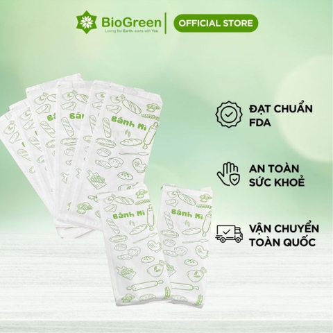 Set 50 túi giấy thấm dầu bánh mì giấy nâu kraft cao cấp 24x10x4cm, túi bánh mỳ thấm dầu
