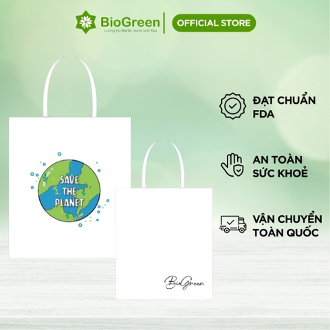 Túi tote canvas 33x38cm, màu trắng ngà tự nhiên, thân thiện môi trường