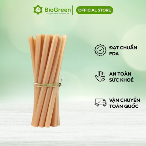 Thùng 1000 Phi 12 ỐNG HÚT GIẤY / BÃ MÍA Biogreen KHÔNG PE-không tan trong nước thân thiện môi trường