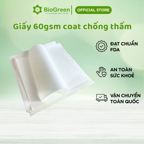 Set 100 tờ giấy 60gsm coat chống thấm nhiều kích thước để gói thức ăn qua đêm, gói đồ đông lạnh