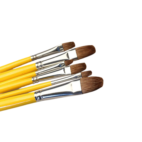 50 bộ bút lông sói đầu bằng (6 cái cán vàng/bộ)