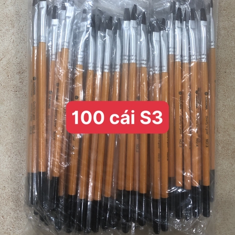 100 cái bút cán vàng đầu bằng S3