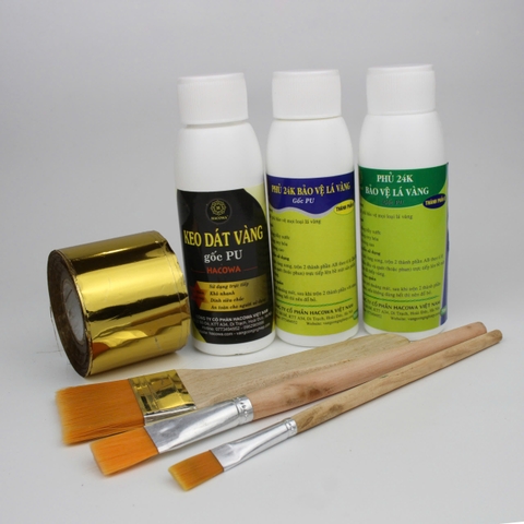 Combo 1 cuộn vàng 4cmx120md kèm phụ kiện dát gỗ, nhựa, kim loại