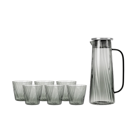 Bộ bình nước thủy tinh kèm 6 cốc Elmich EL3135