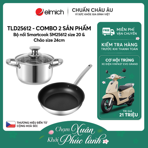 Bộ nồi Smartcook SM25612 Size 20, chảo 24cm