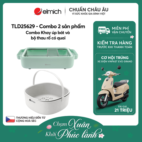 Combo Khay úp bát và bộ thau rổ có quai - TLD25629