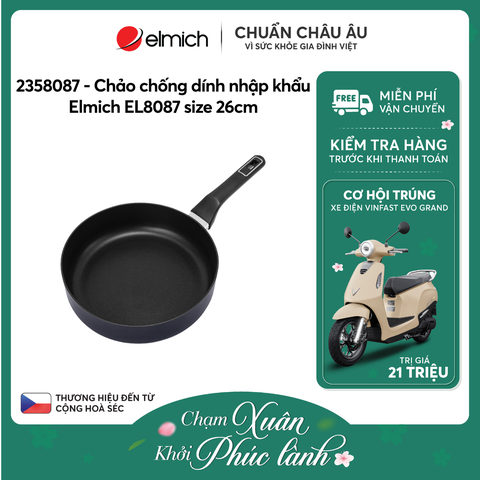 Chảo chống dính nhập khẩu Elmich EL808X size 24 - 26  - 28cm