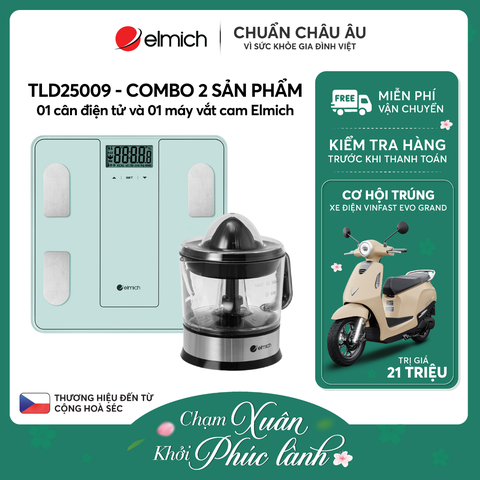 Combo 01 cân điện tử và 01 máy vắt cam Elmich