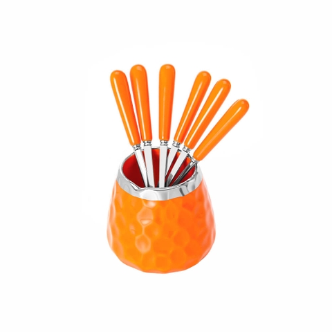 Bộ lọ sứ kèm 6 dĩa inox304 Elmich EL0209